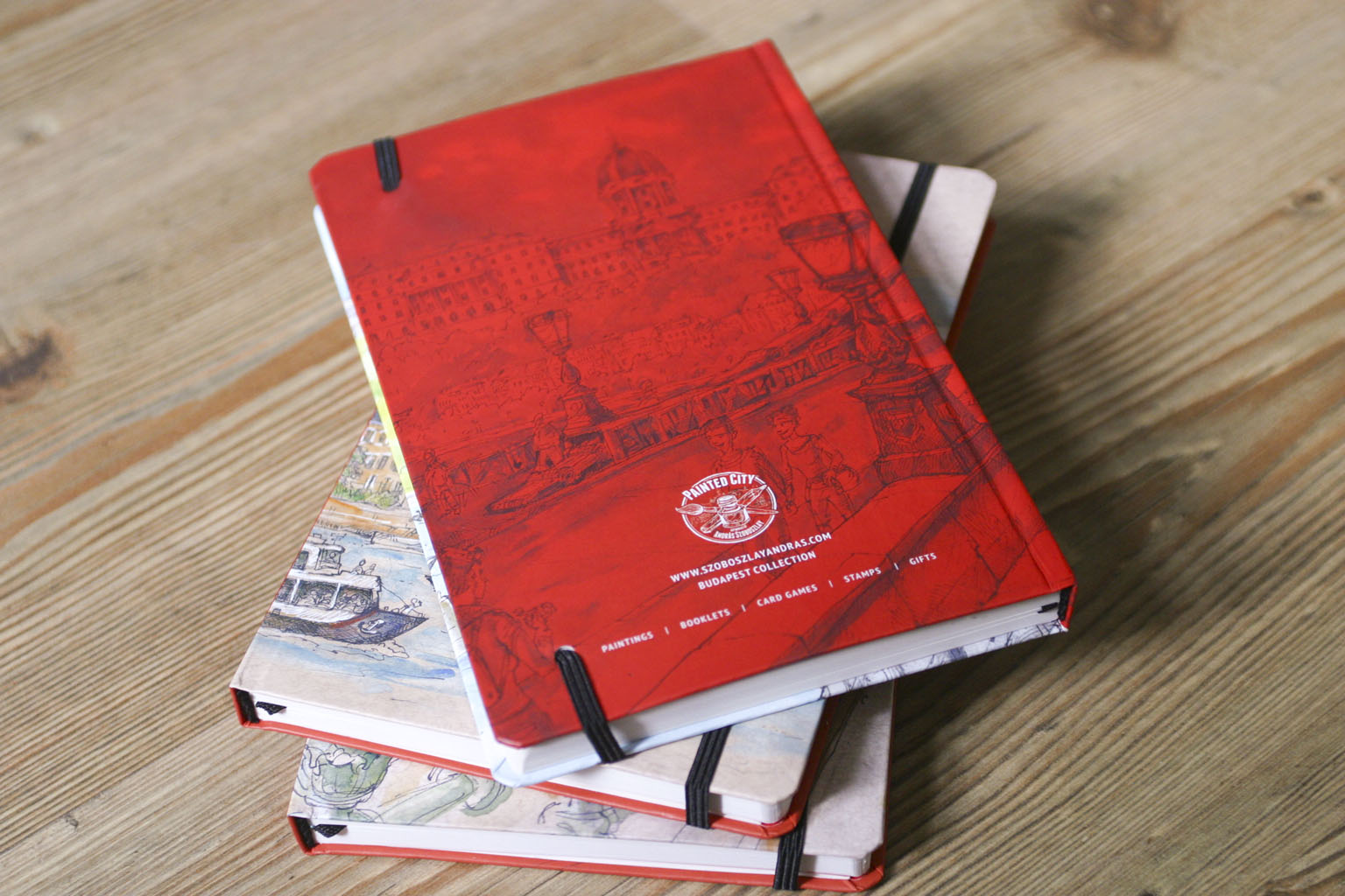 Keményfedeles jegyzetkönyv, sketchbook, füzet Budapestről