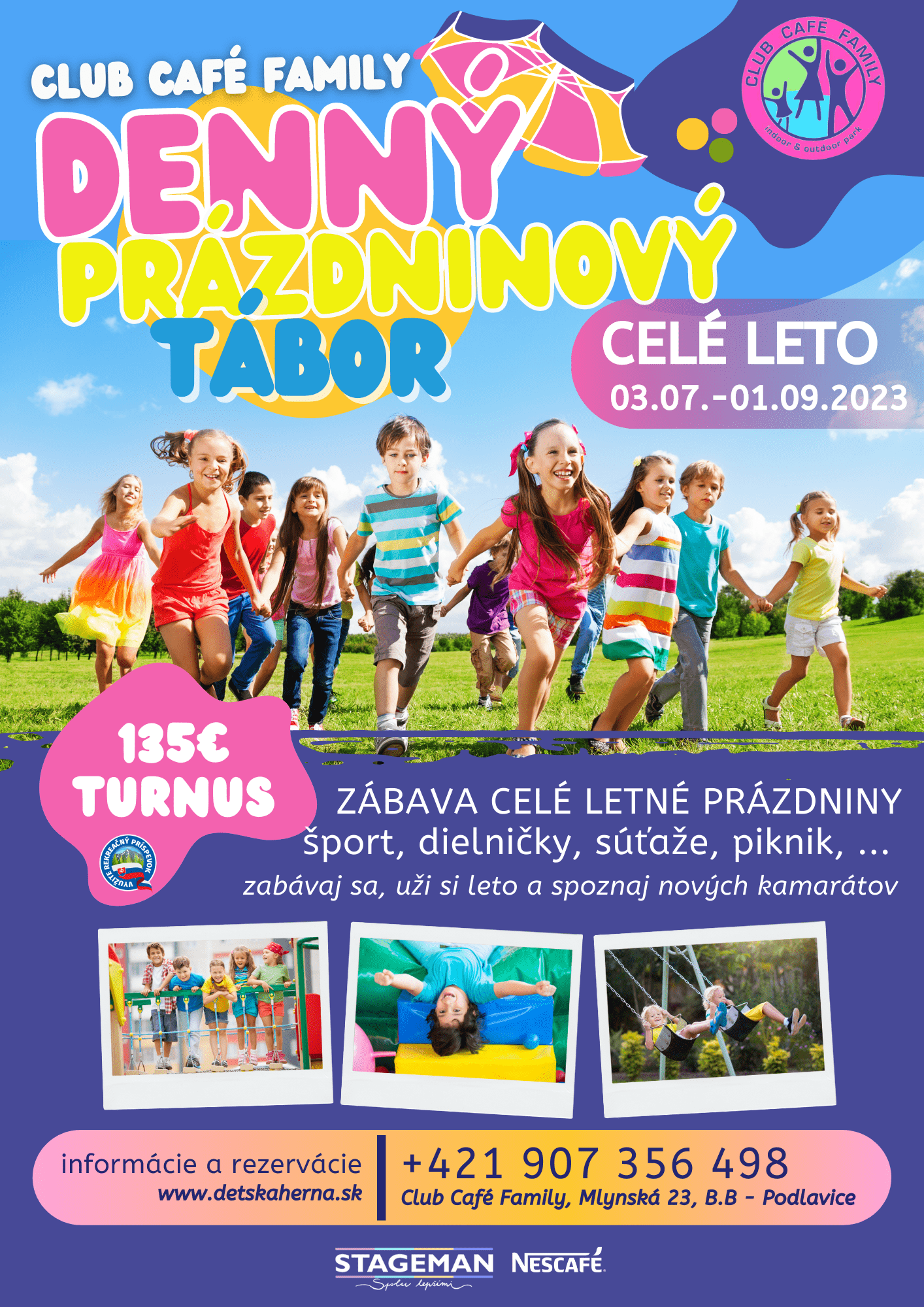 letný denný tábor 2021 Club Café Family, detská herňa Banská Bystrica