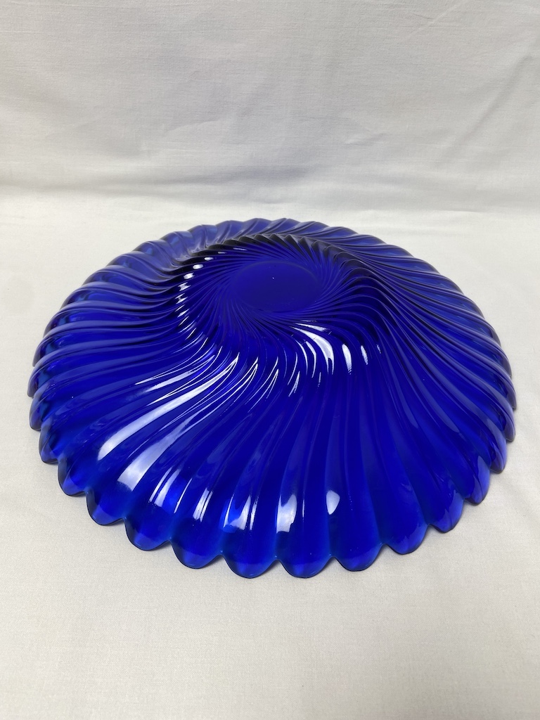 Veľká sklenená misa modrá Bowl Blue Glass France