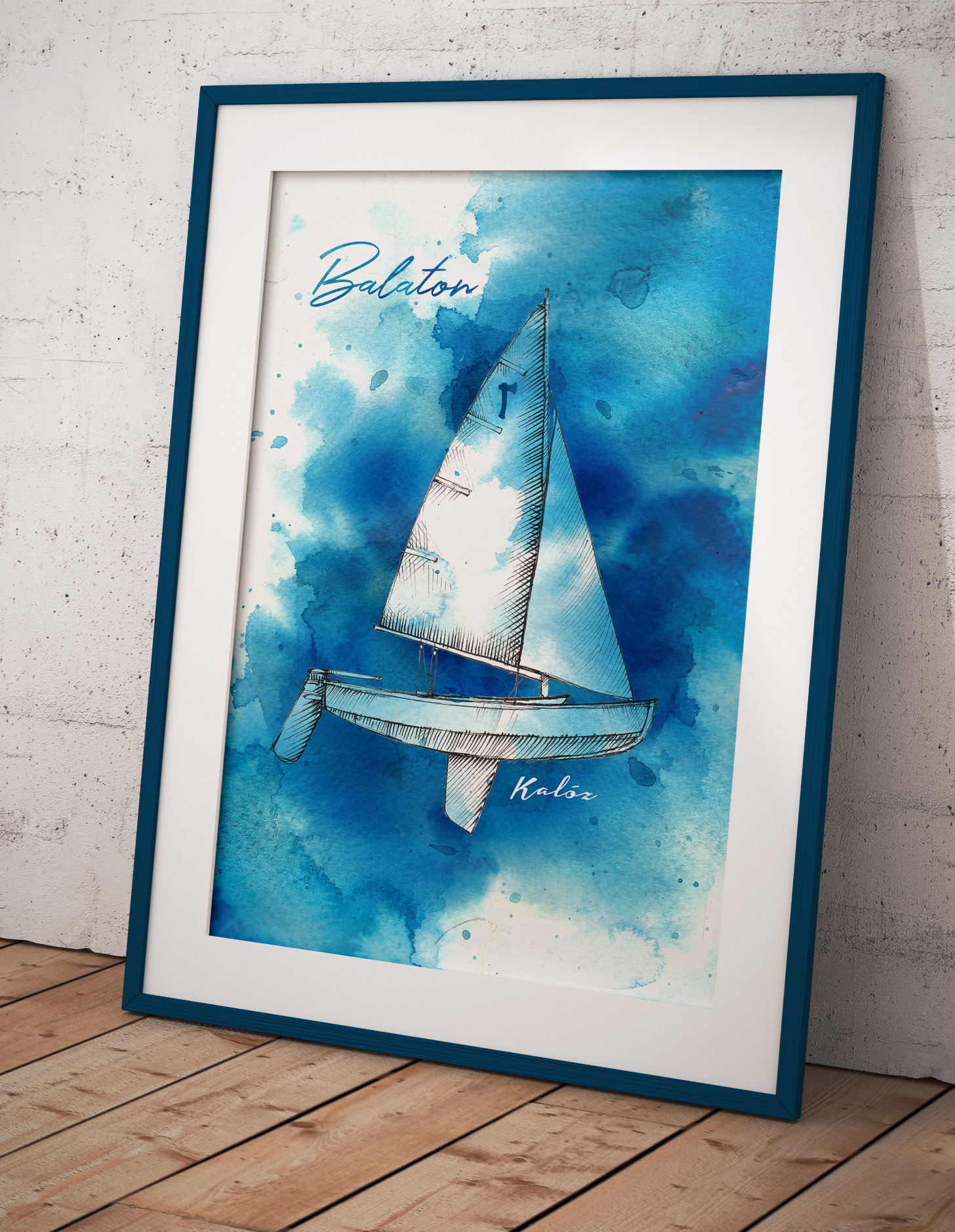Balatoni nyár - Kalóz vitorlás hajó - akvarellfestményemről készült dedikált művészi nyomatok