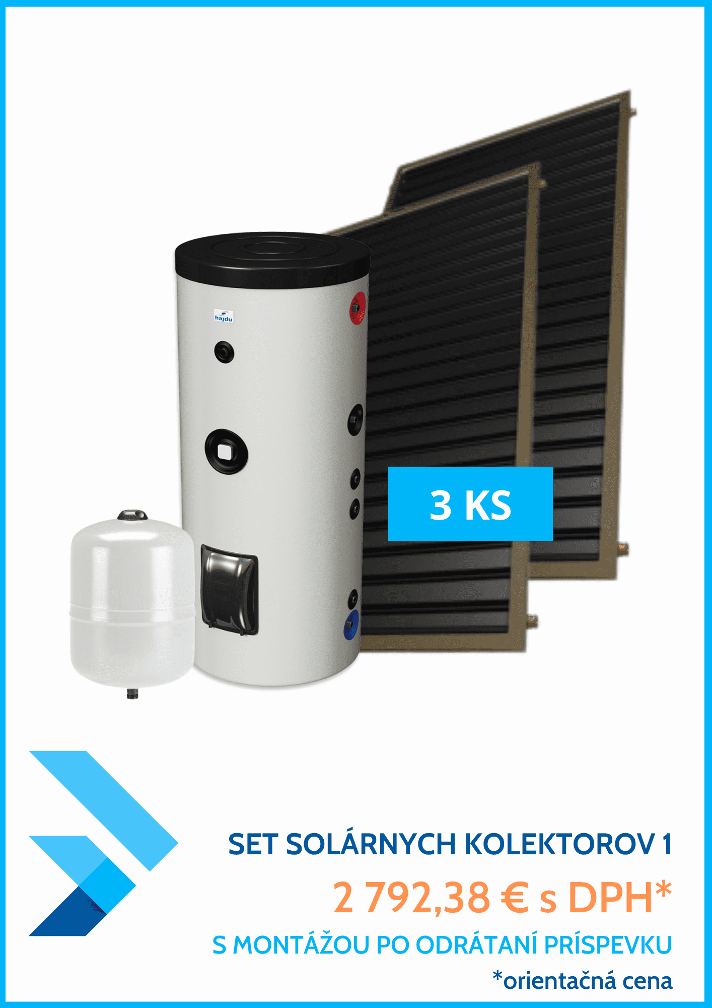 Solárny kolektor Thermosolar TS300 Bojler Hajdu 300L