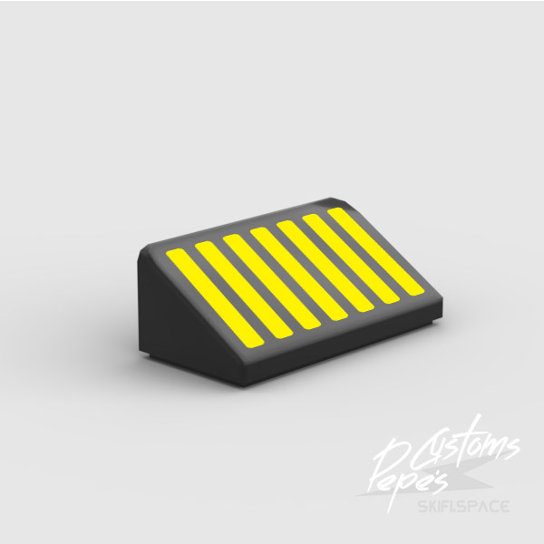 1x2 SLOPE - RADIOATOR GRILLE yellow on black