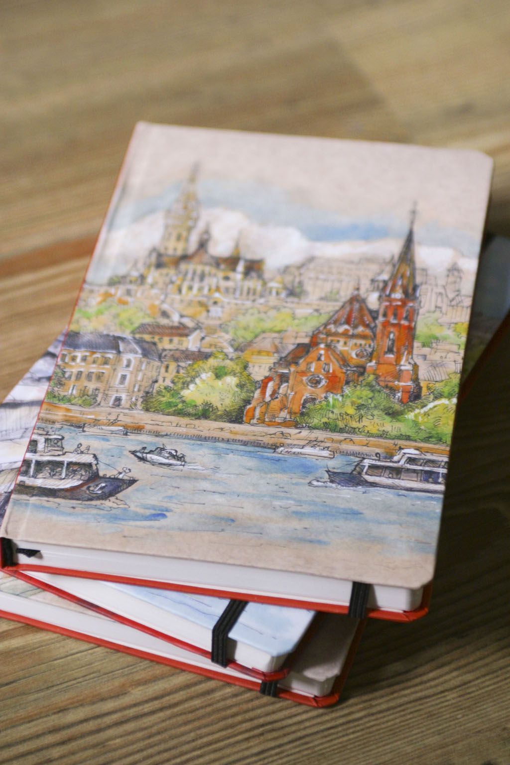 Keményfedeles jegyzetkönyv, sketchbook, füzet Budapestről