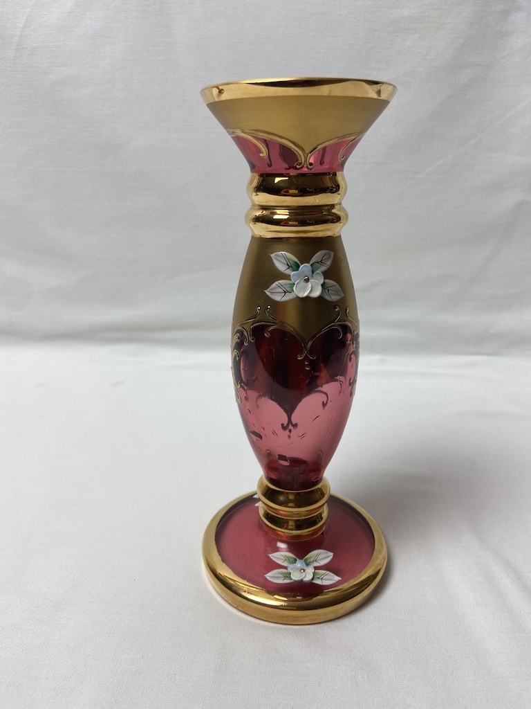 Váza ružové  borské sklo