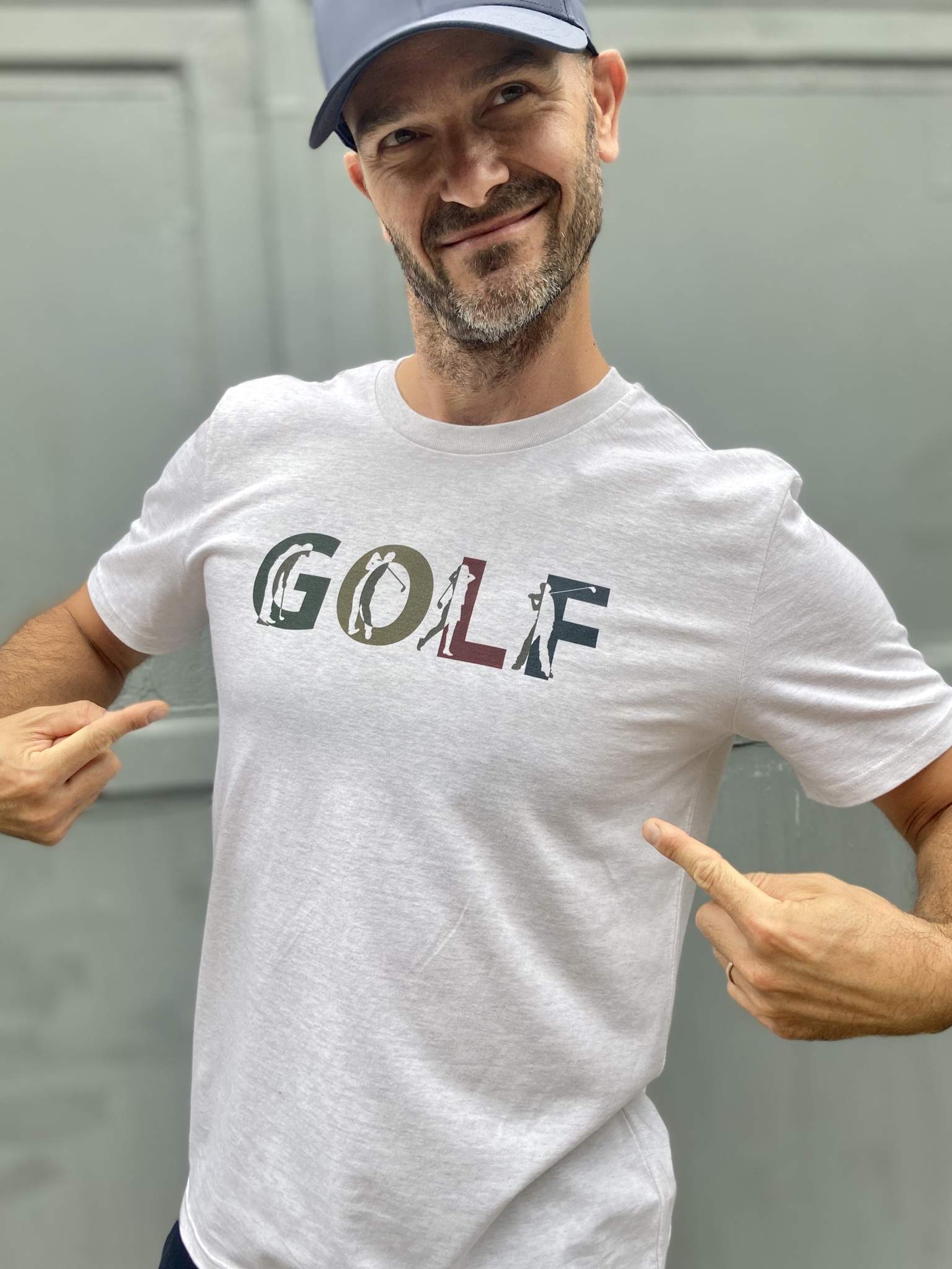 Pánske tričko GOLF, krémovosivé
