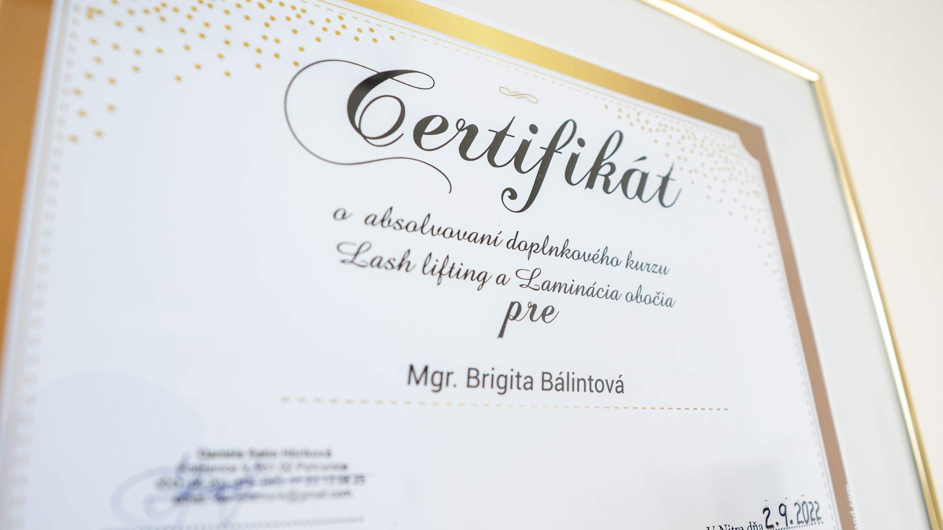 Certifikovaná odborníčka na kozmetické ošetrenia v Želiezovciach