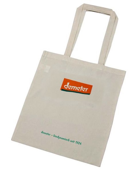 Nákupná taška z biobavlny s logom demeter 38x42cm