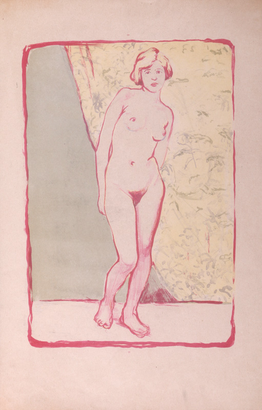 Nude - papier, litografia, 47,5 x 30,5 cm, 40. roky 20. st.