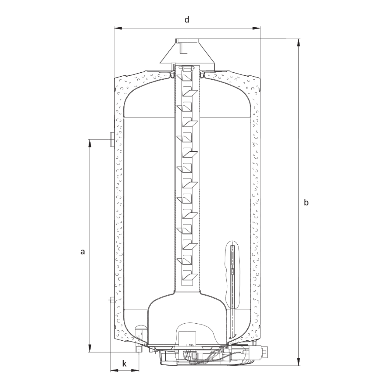 HAJDU GB 80.1-03 plynový zásobníkový ohrievač na TÚV (80 L)