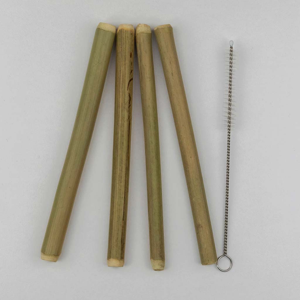Rovné slamky z prírodného bambusu (145mm x 10mm x 2.5mm)