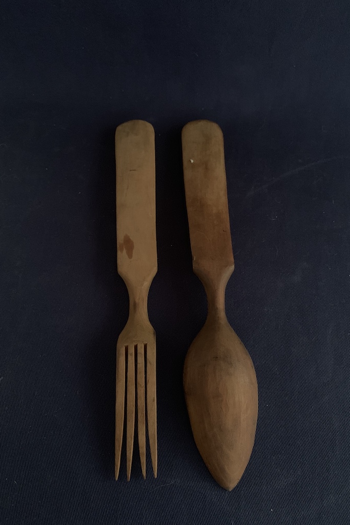 Drevená lyžica a vidlička Wood spoon and fork MERAN