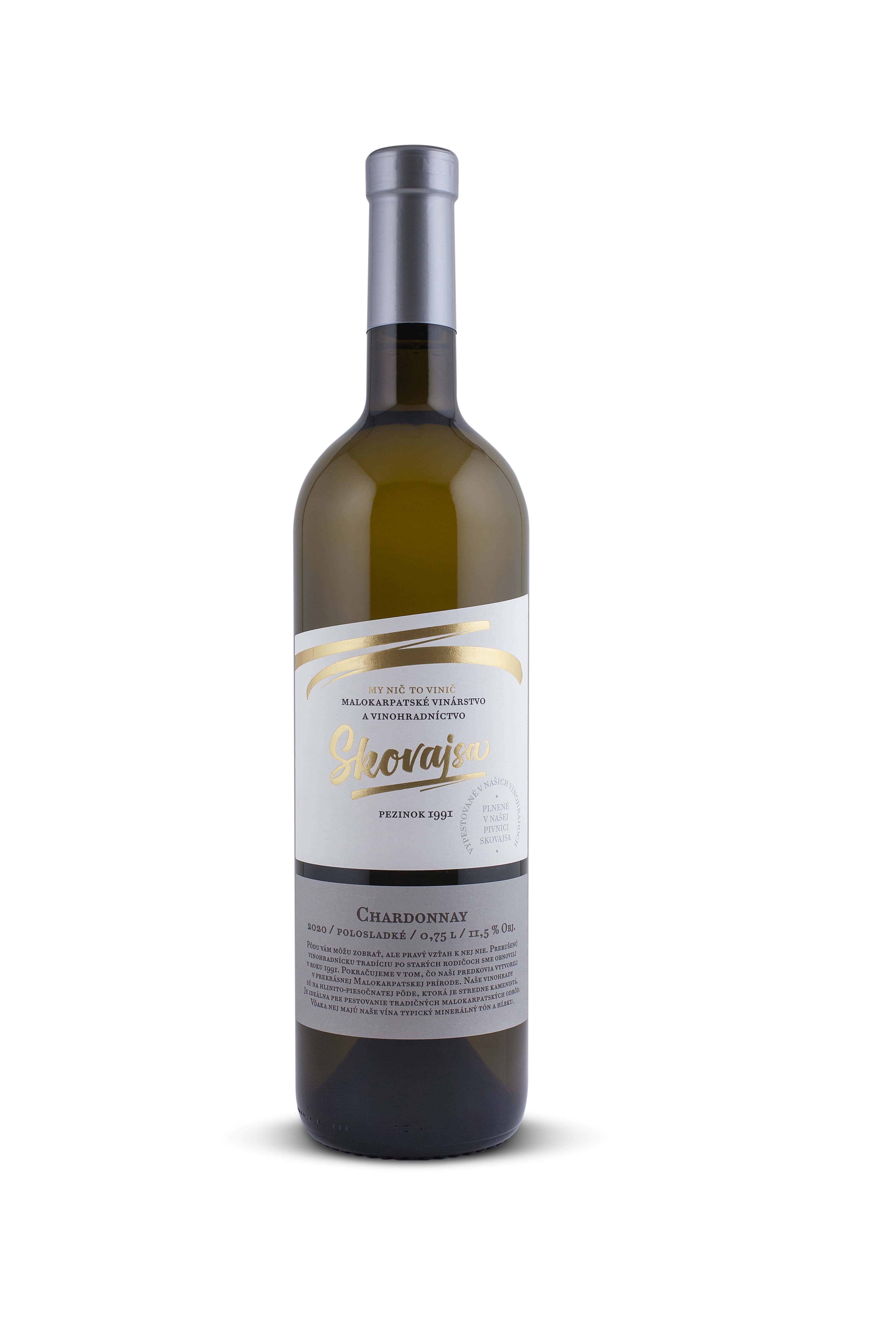 Chardonnay polosladké - Skovajsa, biele polosladké víno.