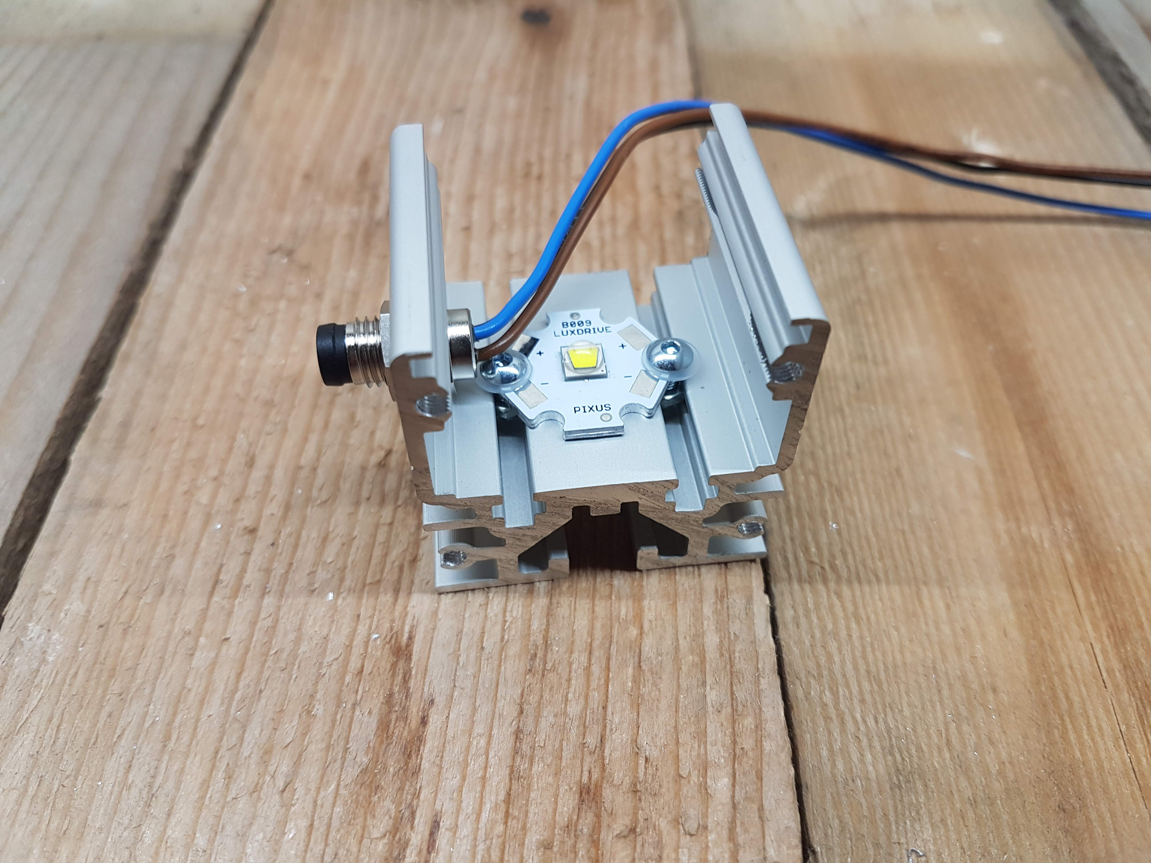 Attach the installed connector to Star MCPCB with LED