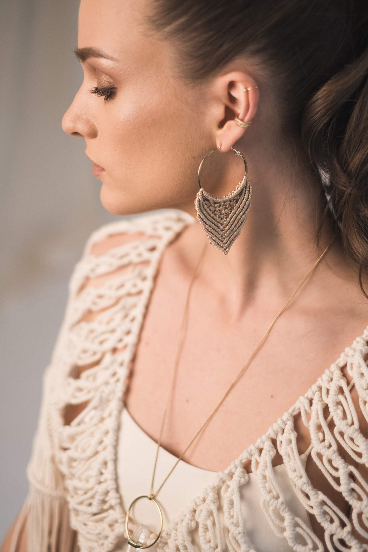 ARTEMIS • goddess macrame earrings