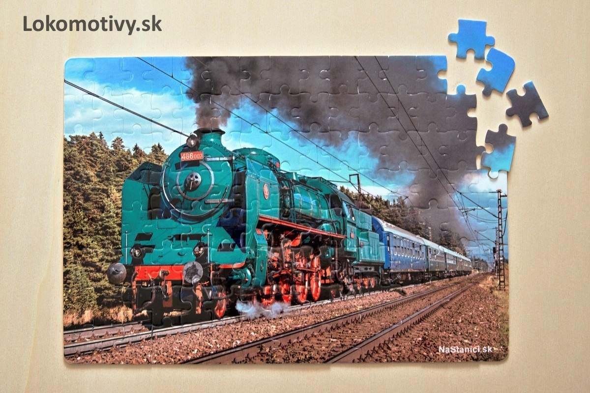 Puzzle lokomotíva Zelený Anton