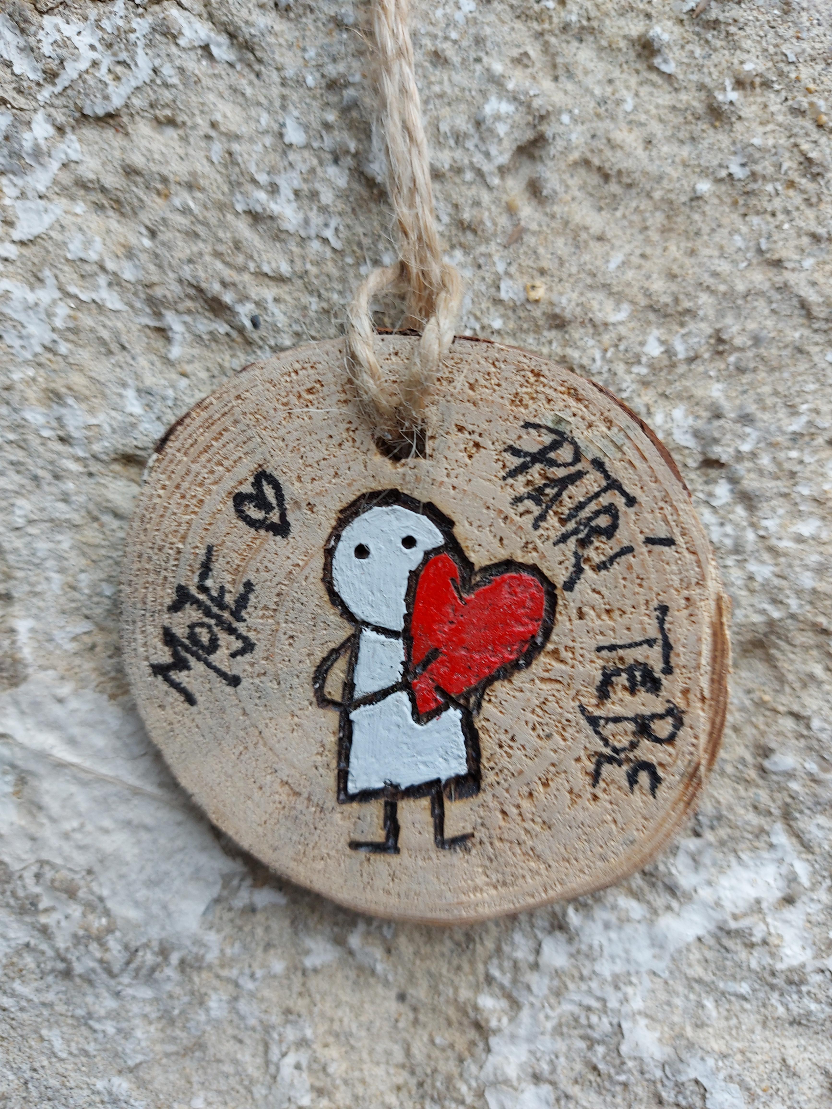 Ozdoba na dreve Valentín, maľovaná - moje srdce patrí tebe