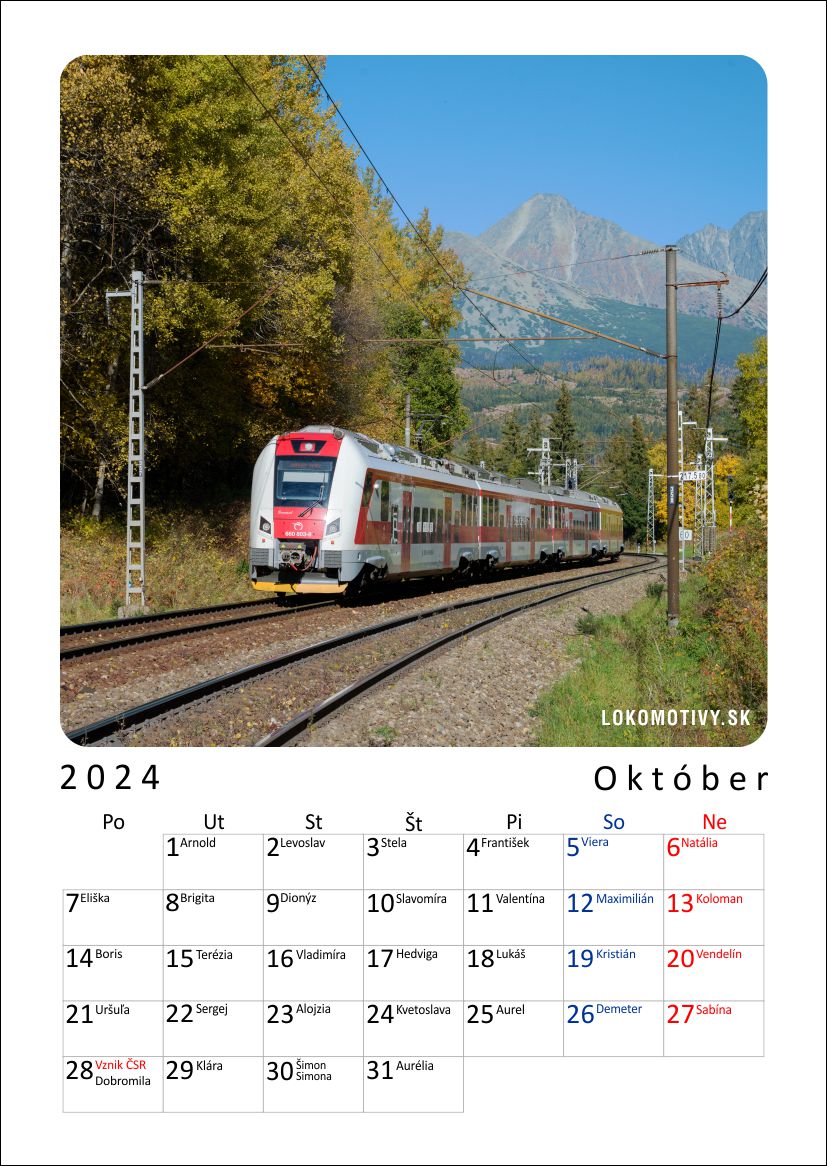 Železničný kalendár 2024 - súčasná železnica
