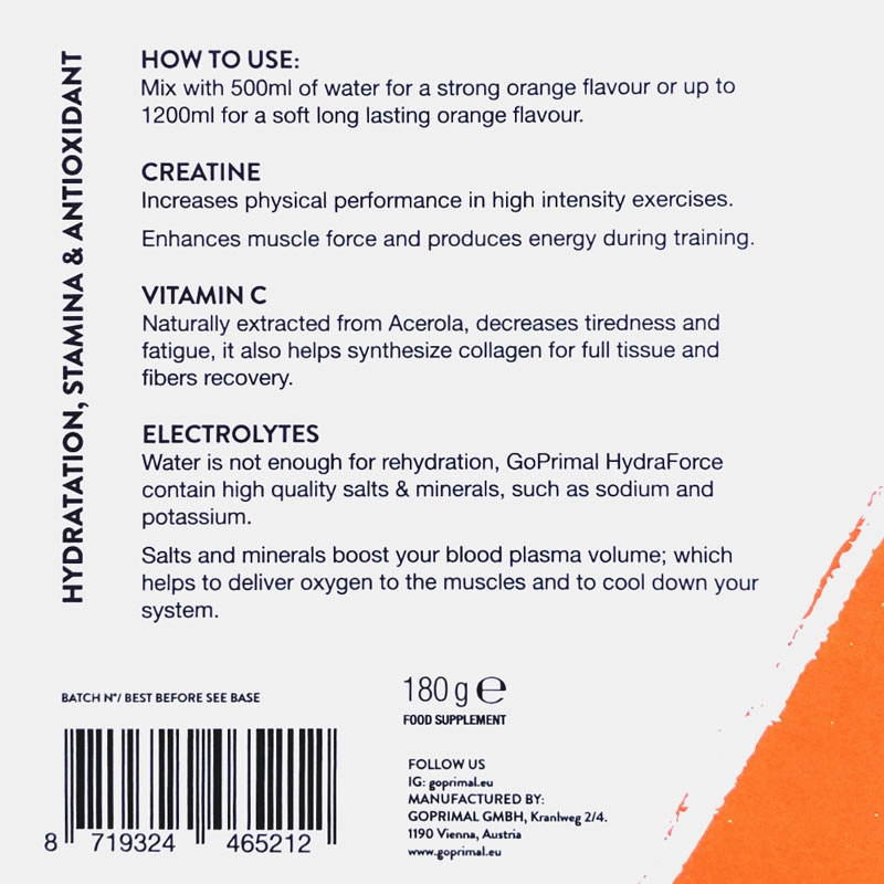 HydraForce – elektrolyty, kreatín a vit. C