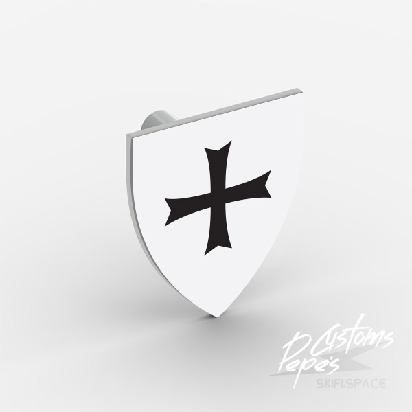 Shield triangular 31 - Crusader white