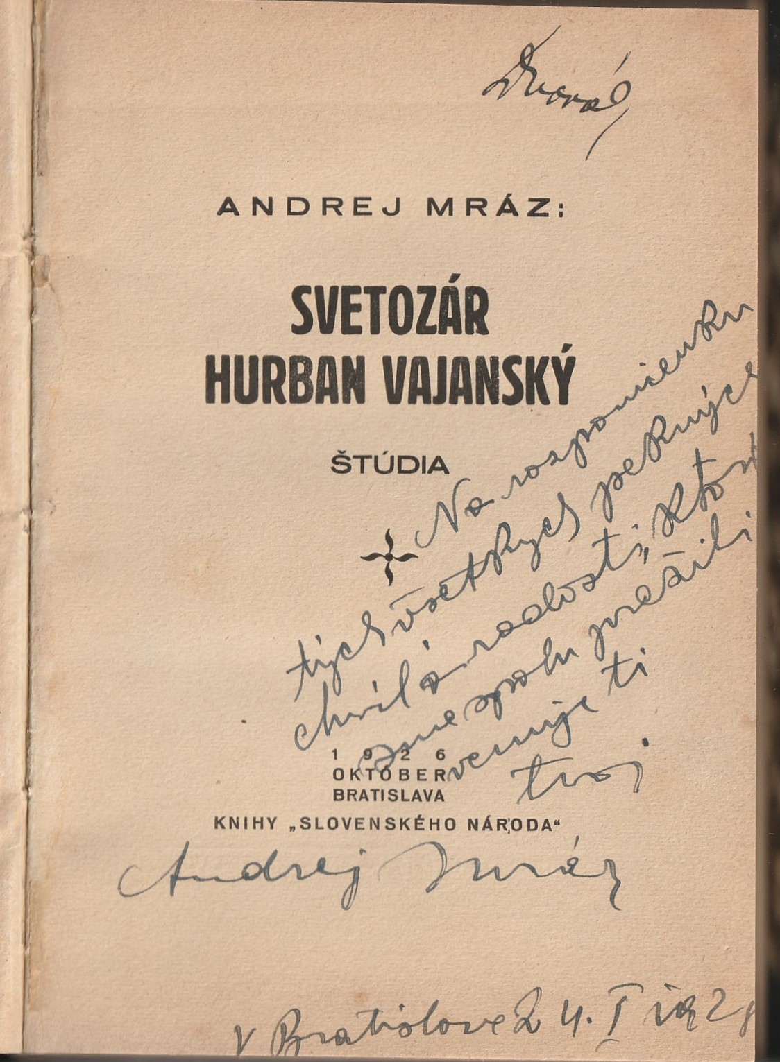 Mráz Andrej - Svetozár Hurban Vajanský