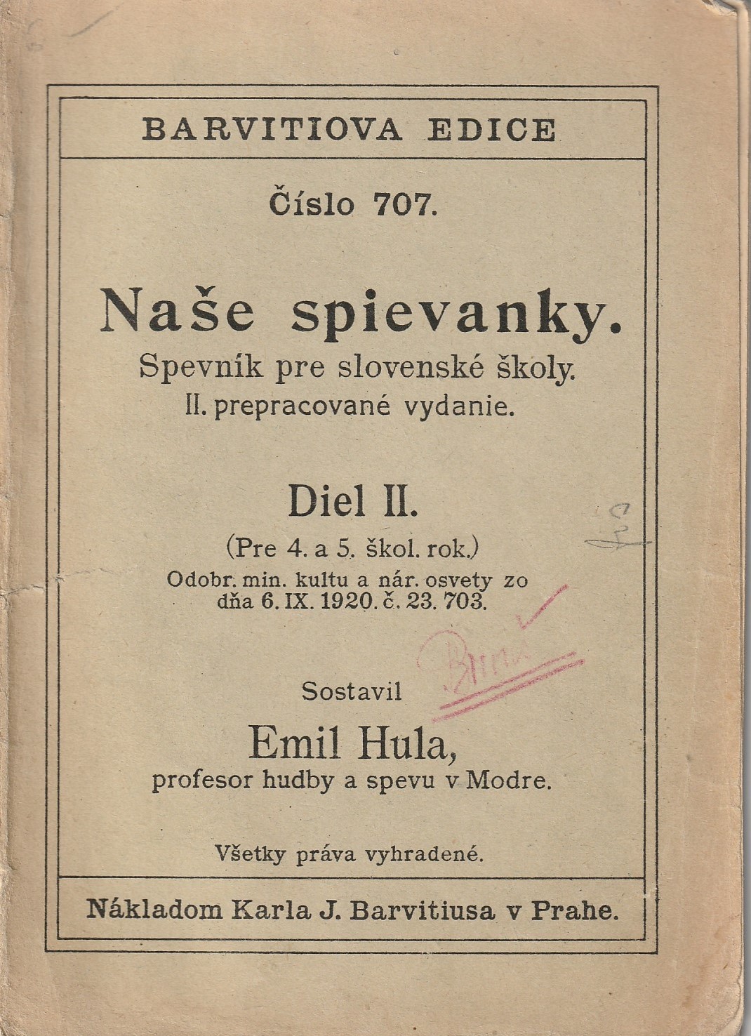 Hula Emil - Naše spievanky, Diel II.