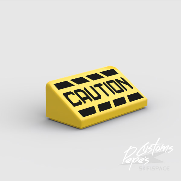 1x2 SLOPE - CAUTION - yellow