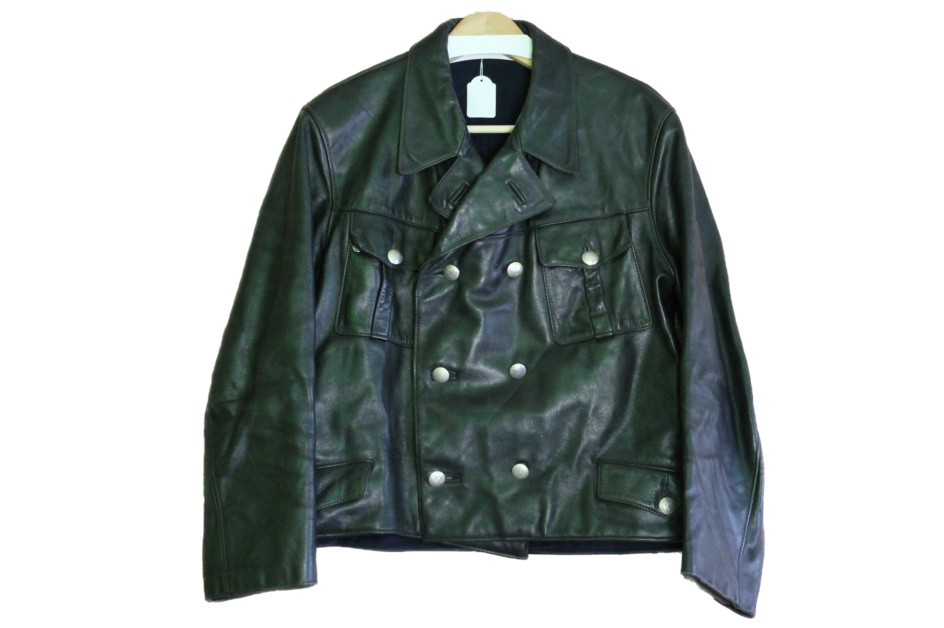 heavy leather jacket size l