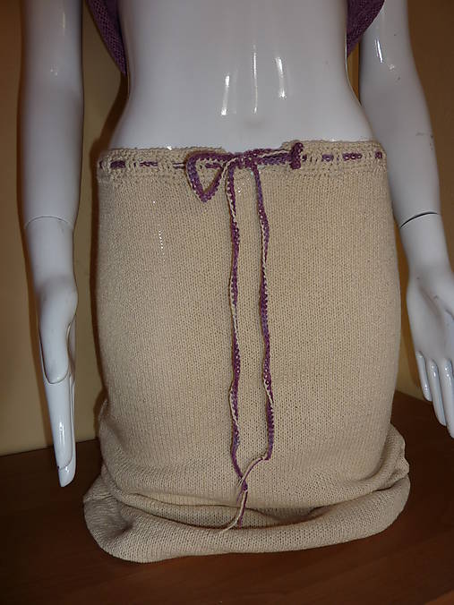 Pletená sukňa - natural