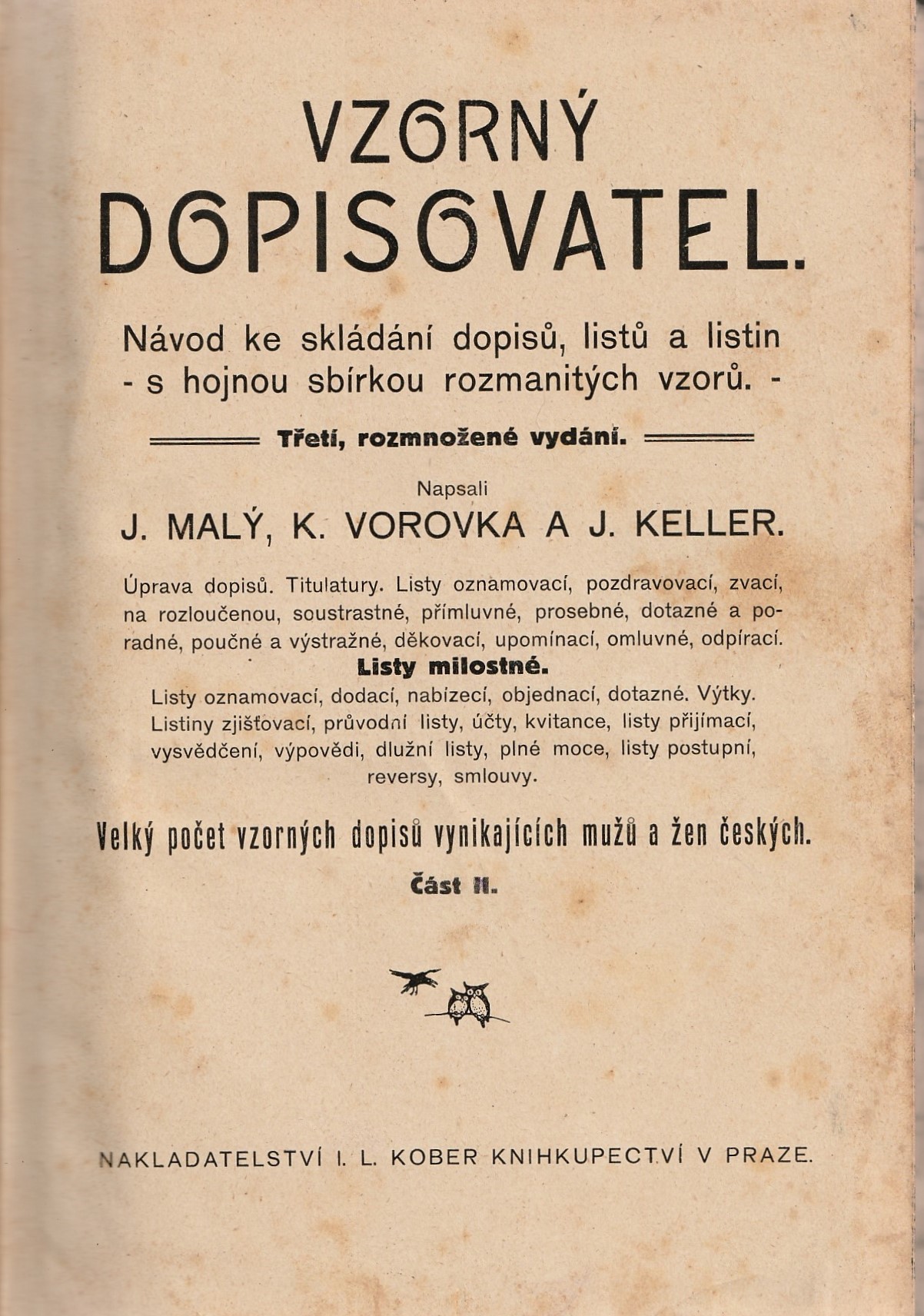 Vzorný dopisovatel : návod ke skládání dopisů a listů a listin