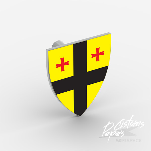 Shield triangular 26 - cross yellow