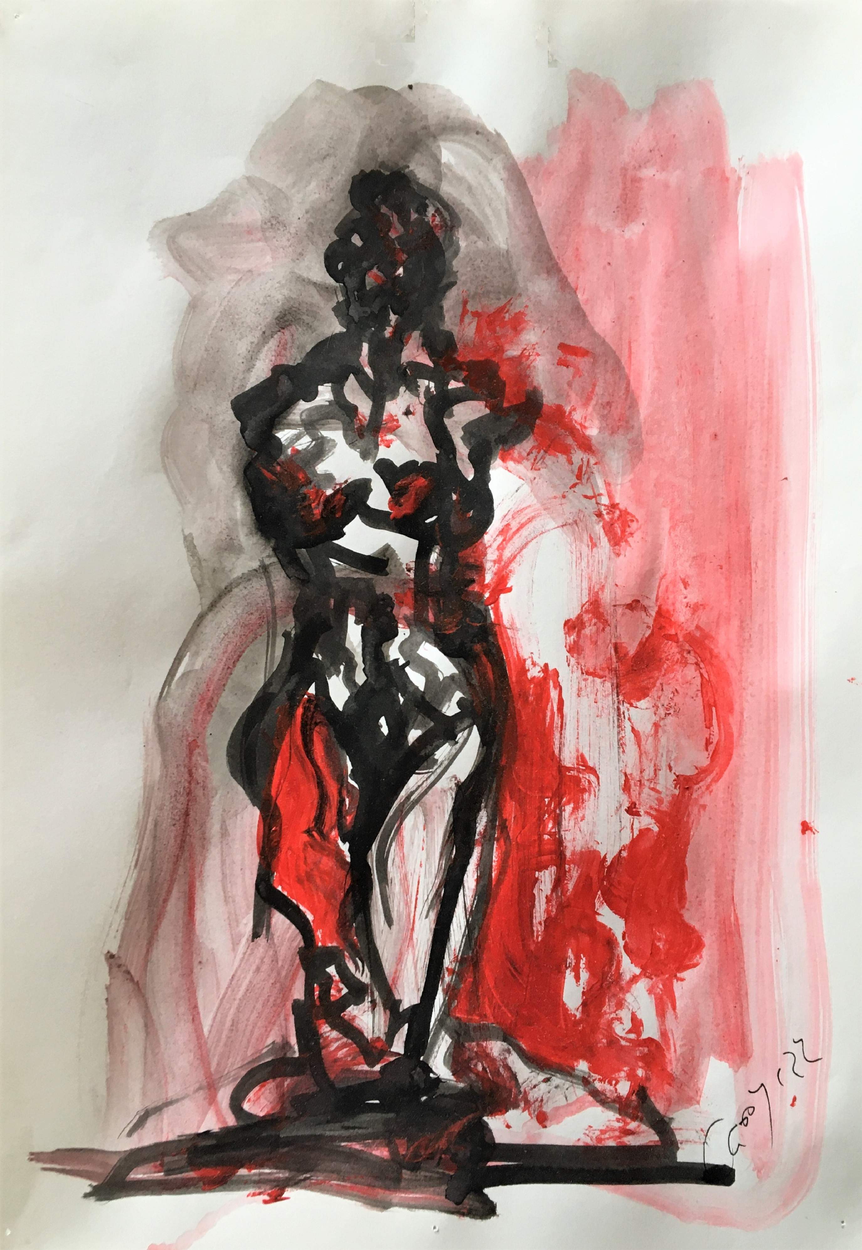 cassysulpture, Csasznyi Dénes, painting, graphics, woman, nude, warrior