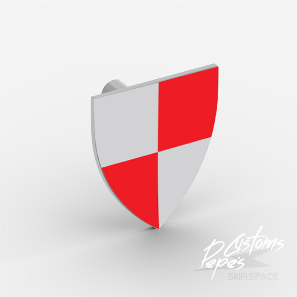 Shield triangular 29 - chess red