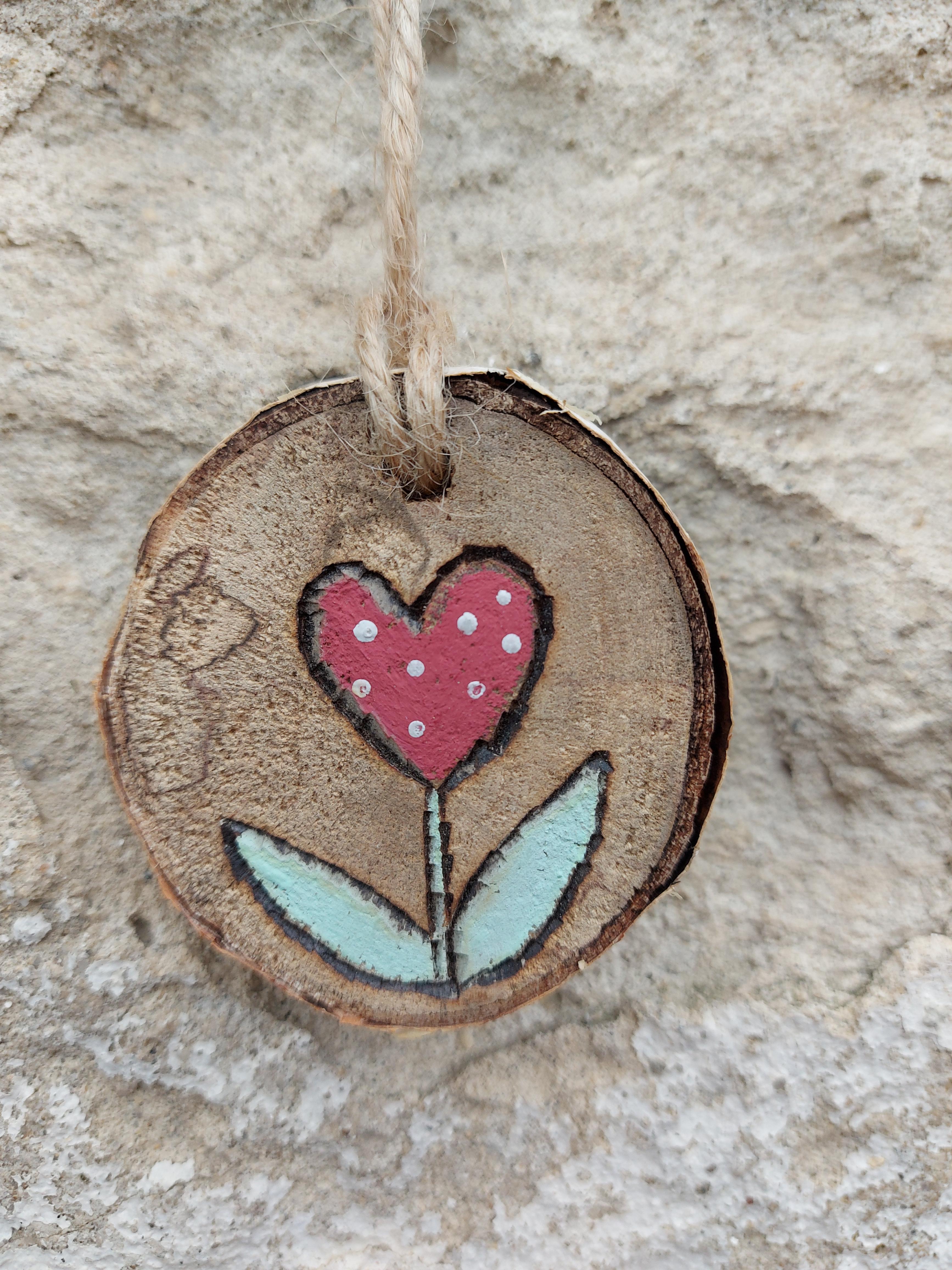 Ozdoba na dreve Valentín, maľovaná - tulisrdce
