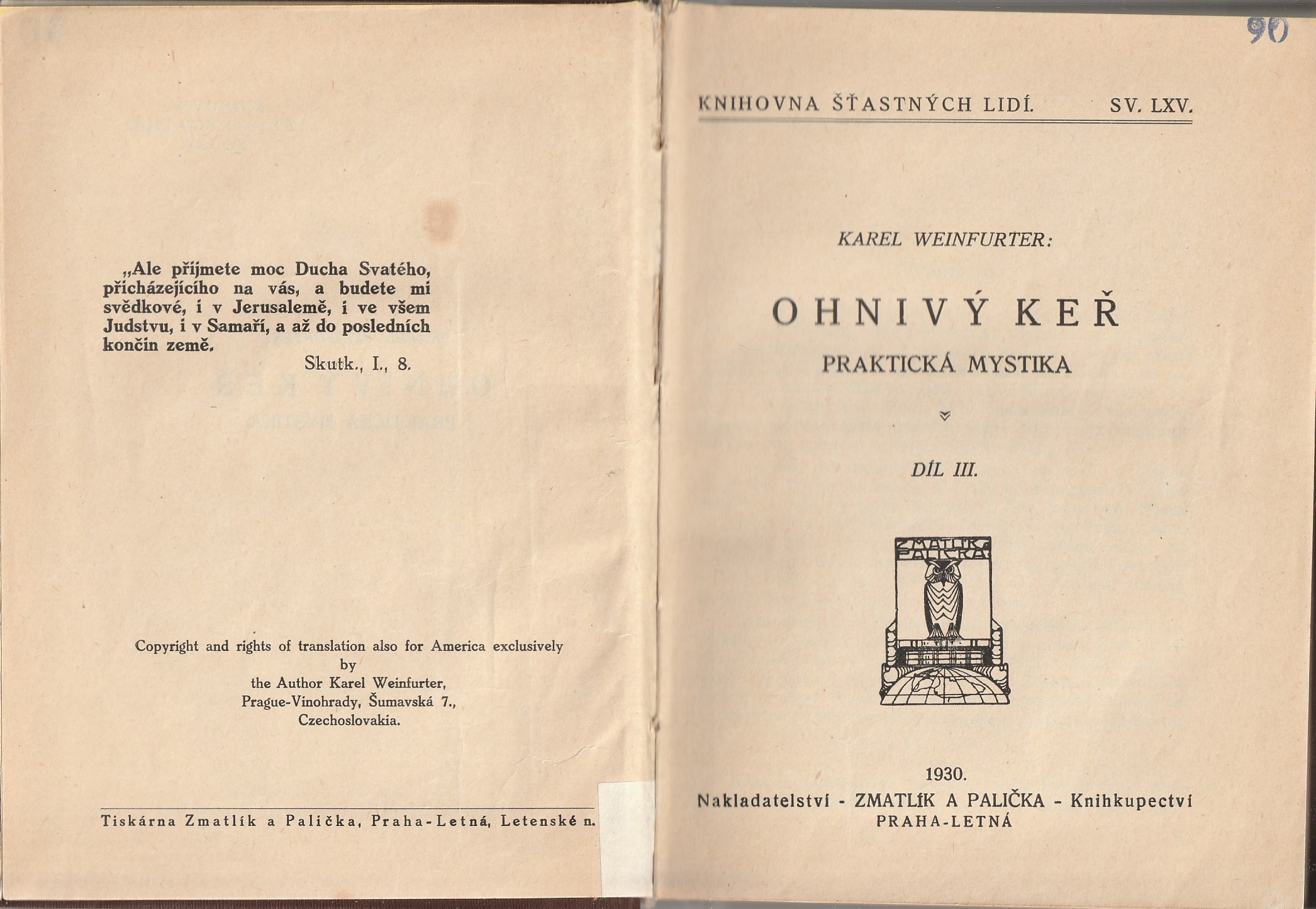 Weinfurter Karel - Ohnivý keř III : Praktická mystika