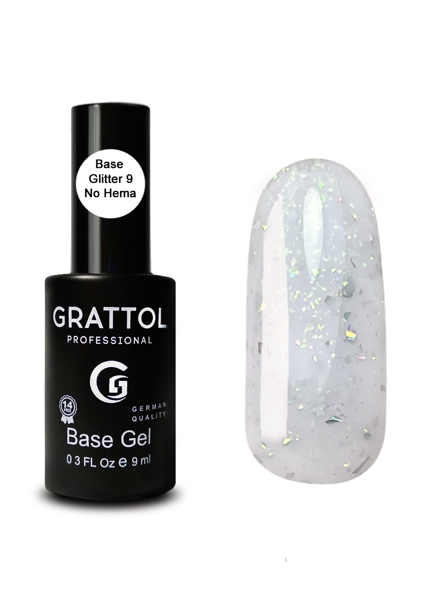 Grattol Glitter Base 09 // NO HEMA, 9 ml