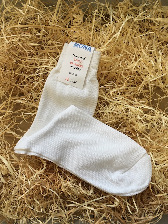 Oblekové ponožky hladké - biele