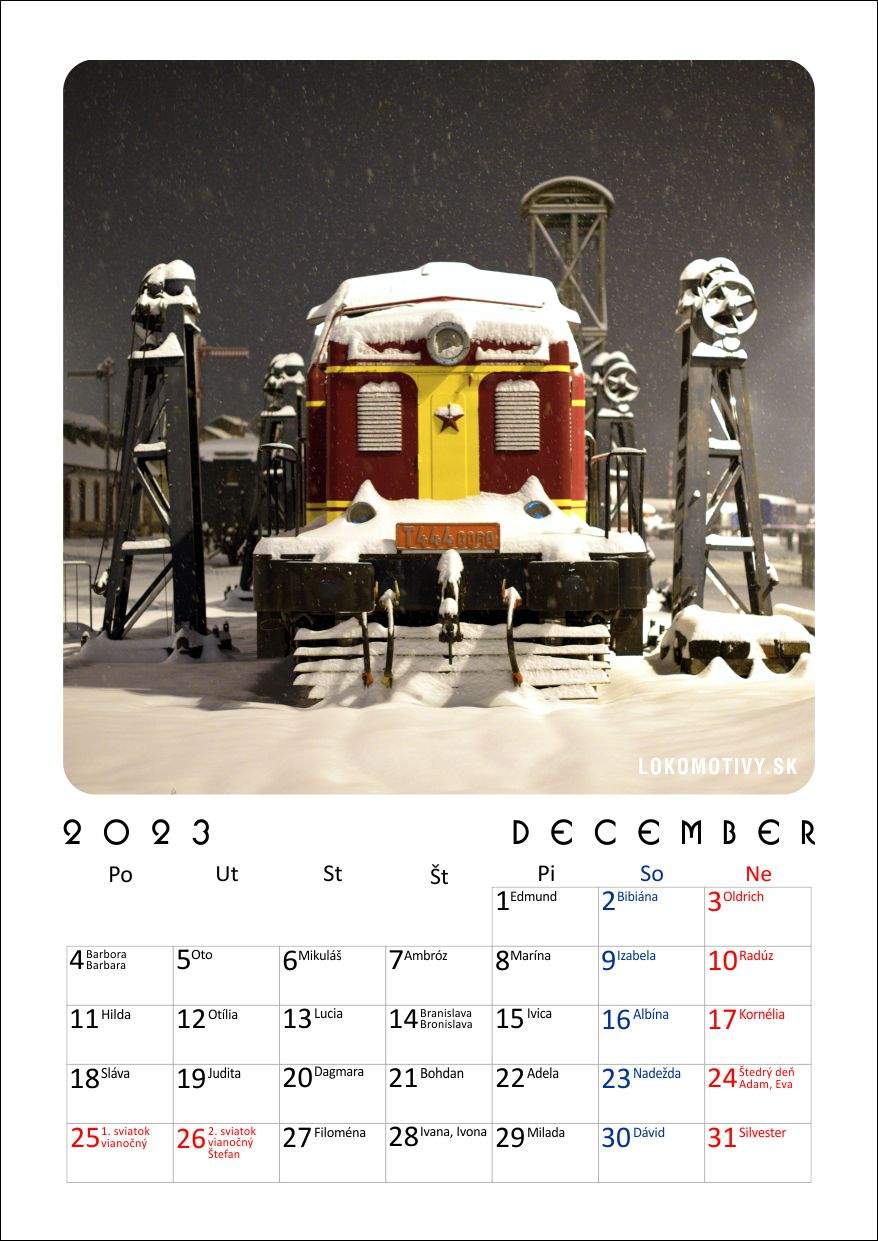 Železničný kalendár 2023 muzeálna prevádzka
