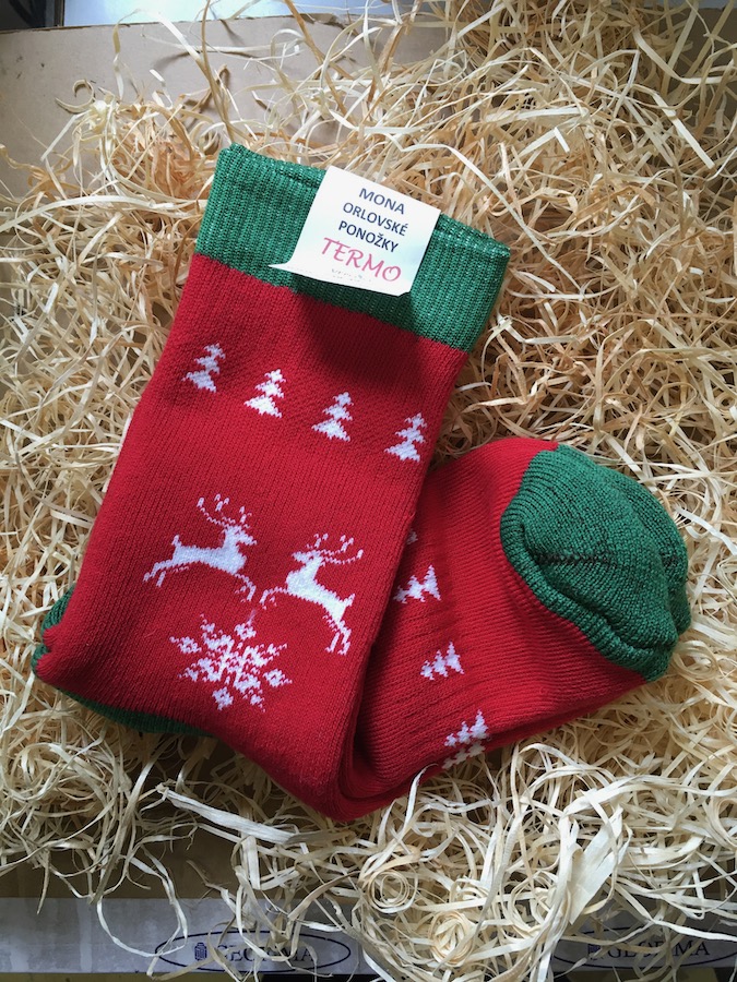 Termo ponožky vianočné - červené