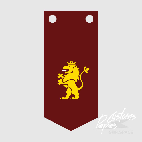 Printed Banner LONG 4 (lion) DARK RED