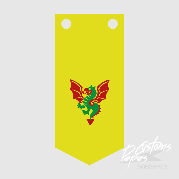 Printed Banner LONG 7 (dragon) YELLOW