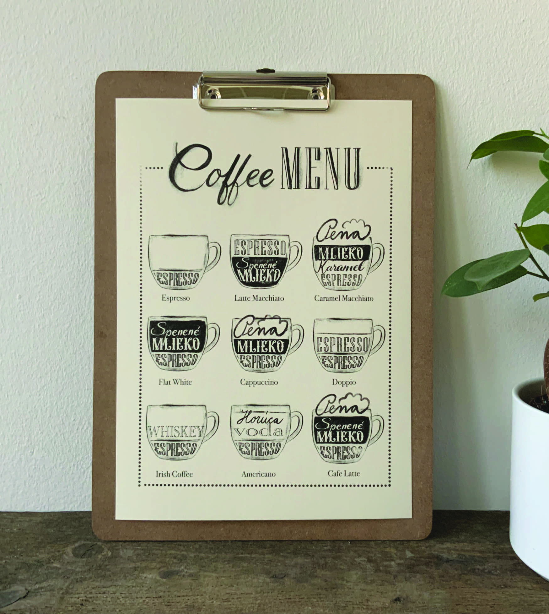 PLAGÁT - COFFEE MENU