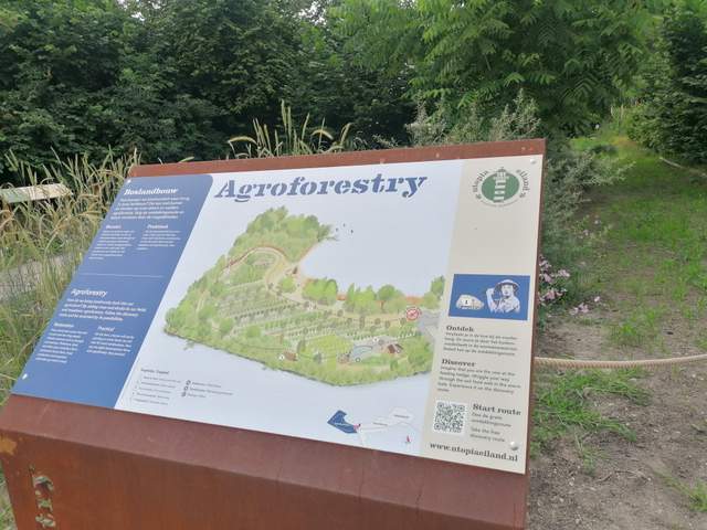 Tabuľa o agrolesníctve/ Board with agroforestry explanation