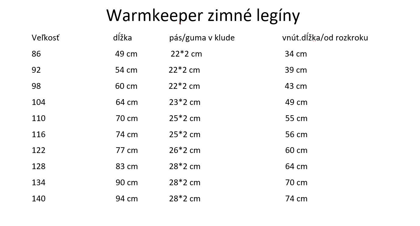WARMkeeper unisex legíny zimné-4,5,6