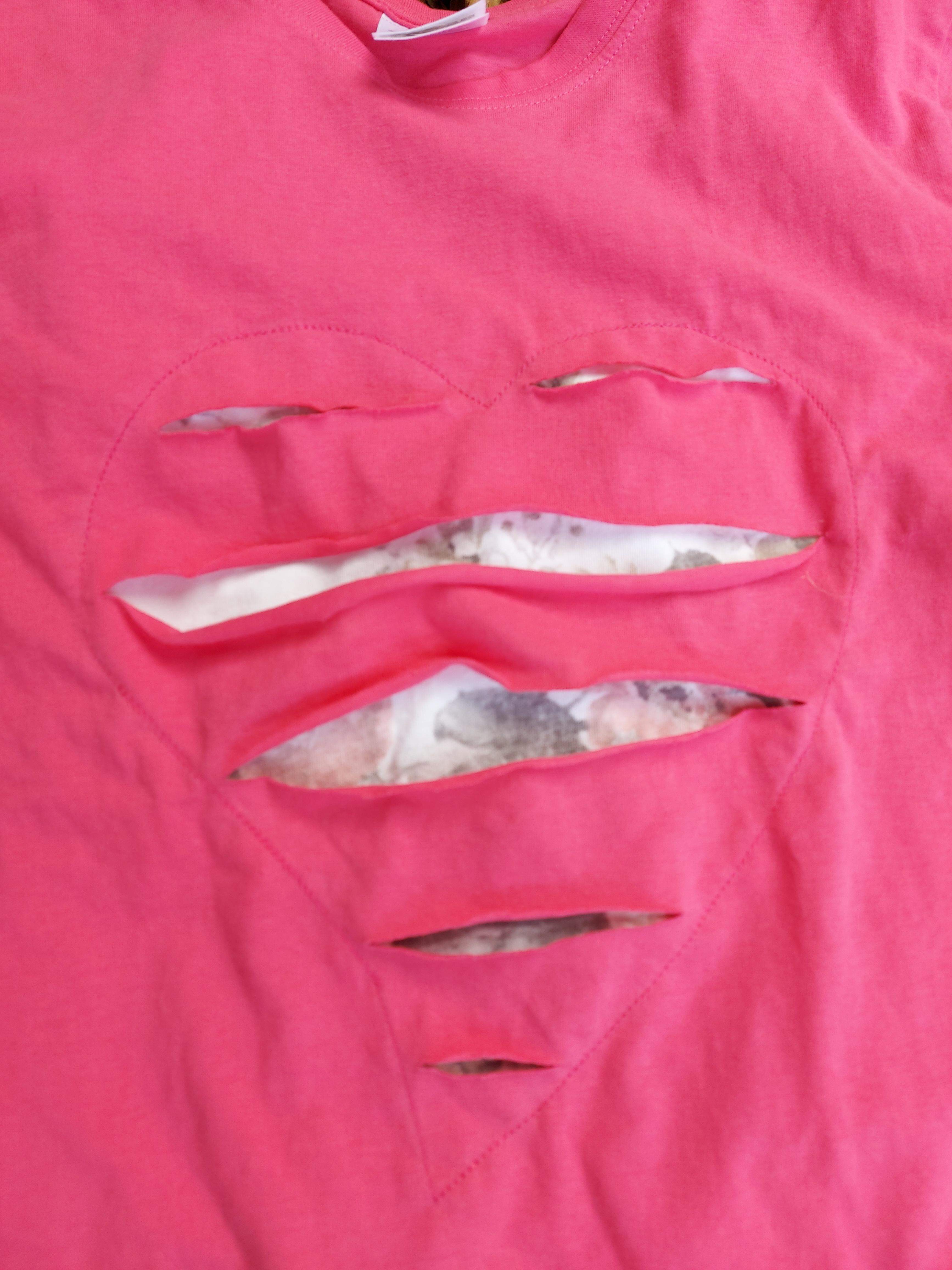 Tričko - roztrhaný efekt ružové