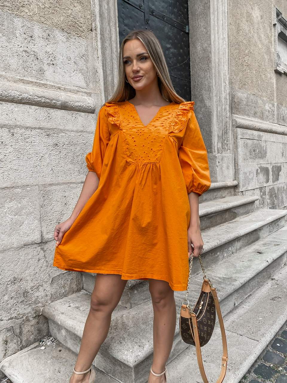 Oranžové šaty KORNIE