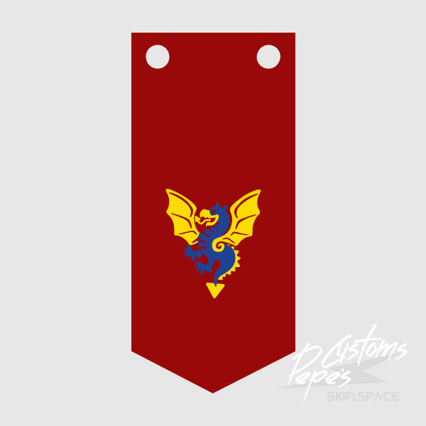 Printed Banner LONG 11 (dragon) RED