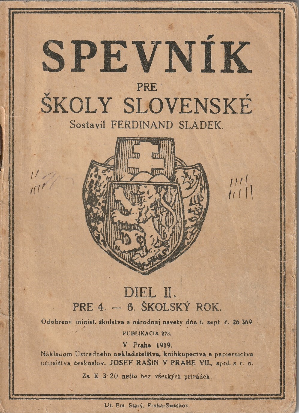 Spevník pre školy slovenské, diel II. /1919/