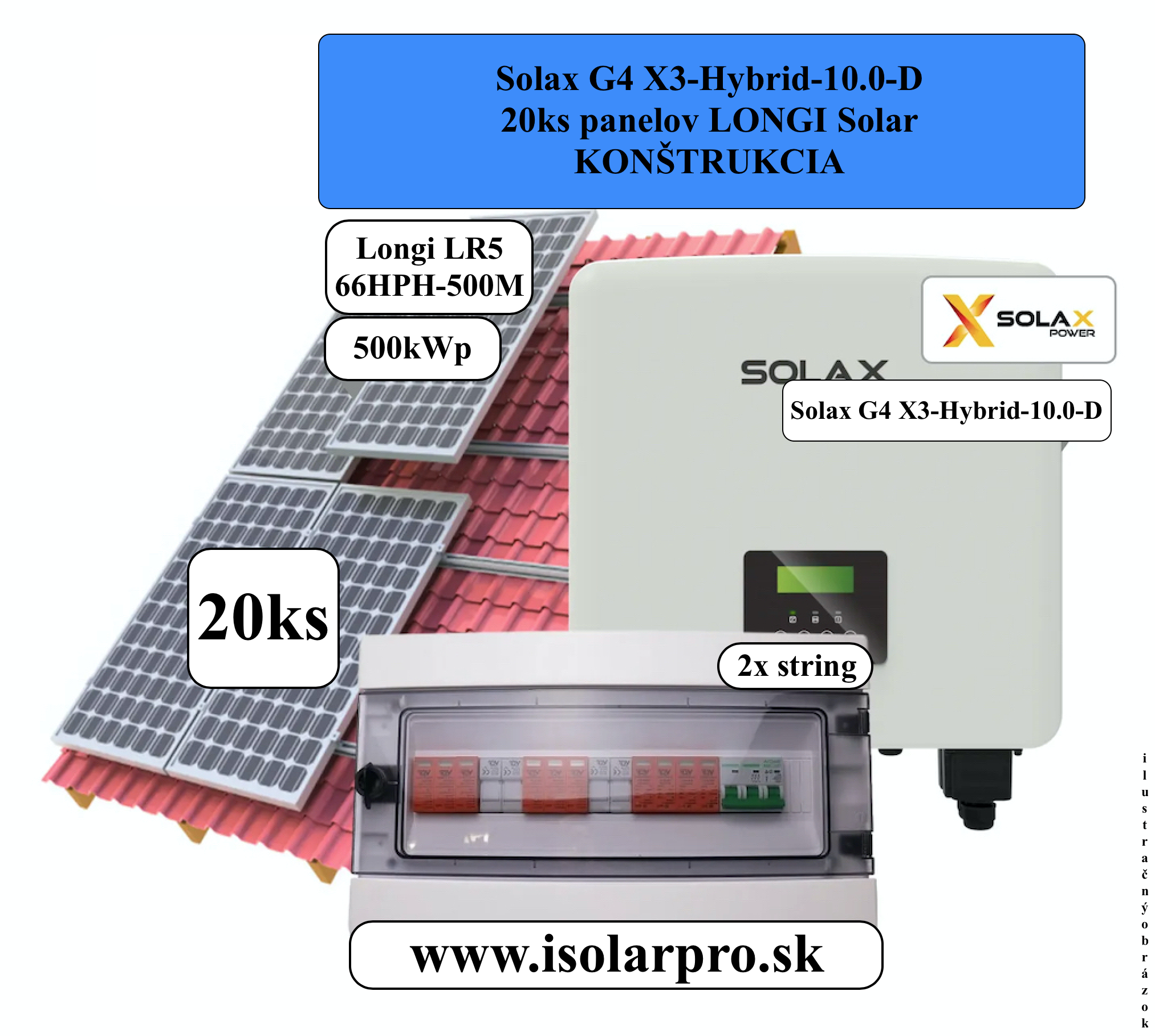 Hybrydný 9,9kW fotovoltaický systém s bateriámi 11,6kWh
