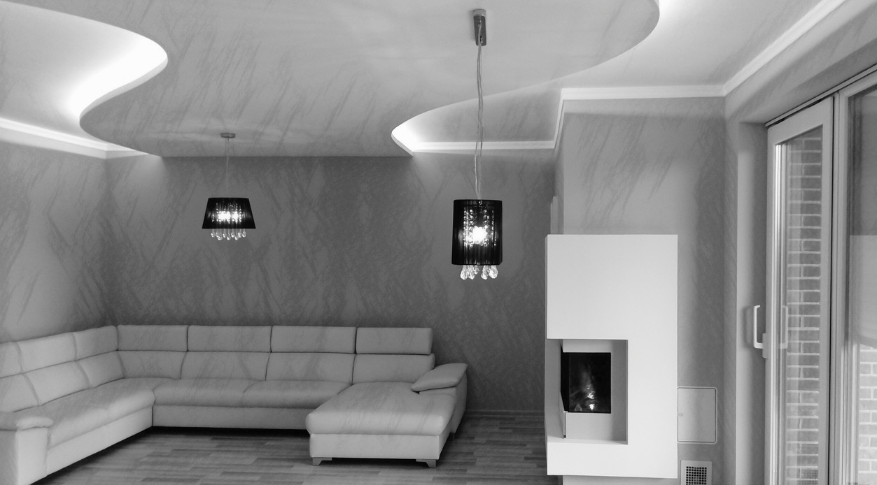 Sadrokartonovy strop s LED osvetlenim - Podunajske Biskupice