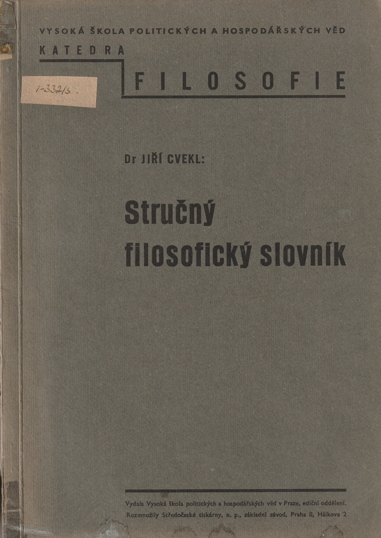 Cvekl Jiří Dr. - Stručný filosofický slovník